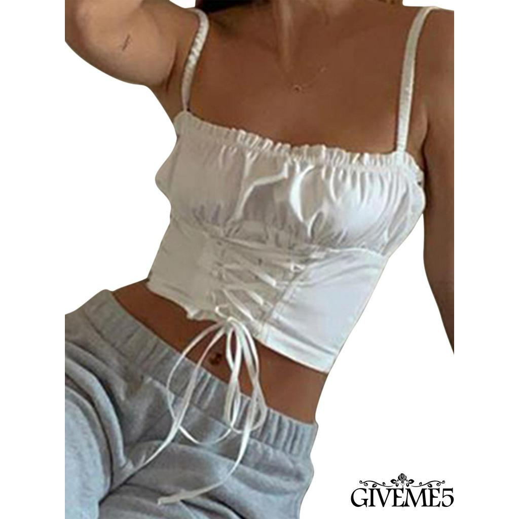 Áo Lửng Hai Dây Màu Trơn Phong Cách Gợi Cảm Cho Nữ