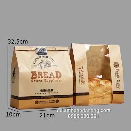 100 Túi đựng bánh mì hoa cúc đủ mẫu (size ngang 21x9x33)