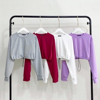 Áo croptop tay dài bo eo