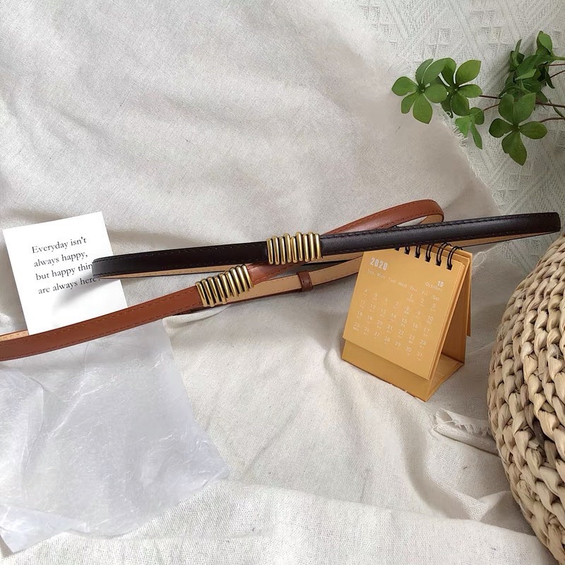 Đai váy bản nhỏ mặt vàng nốt nhạc 1.3cm Lulu shop ĐV013 dây lưng nịt áo váy đầm eo nhỏ to cài phía trước