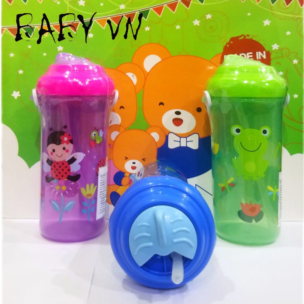 Bình nước có dây deo cho bé 420ML HC419 - RABBIT - HACO BABY - BABY VN