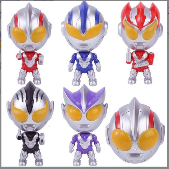 Đồ Chơi Mô Hình Ultraman, Siêu Nhân Đầu Bự, Đồ Chơi Lắp Ghép Cho Bé, Size Mini 02144