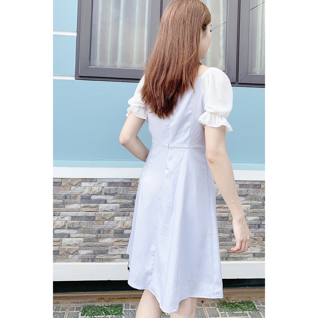 Đầm xòe ngắn tay phối tay DEA0385 | BigBuy360 - bigbuy360.vn