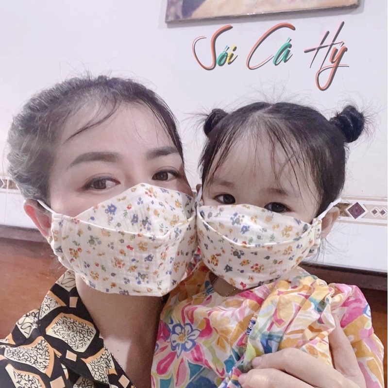 Khẩu Trang Vải Linen 3D Cotton 3 Lớp cho mẹ