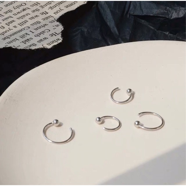 Bông tai bạc nữ dạng móc chấm bi DaLiA Jewelry khuyên tai bạc 925 nhỏ xinh basic