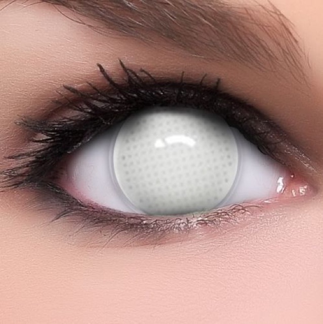 Áp tròng cosplay white mesh trắng 14.0MM - Kính Áp Tròng FAIRY SHOP CONTACT LENS