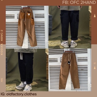 NEW - QUẦN KAKI PHỐI TÚI NHUNG CHẤT SIÊU DÀY LẮM LUÔN, VINTAGE, RETRO 2 MÀU: NÂU, ĐEN