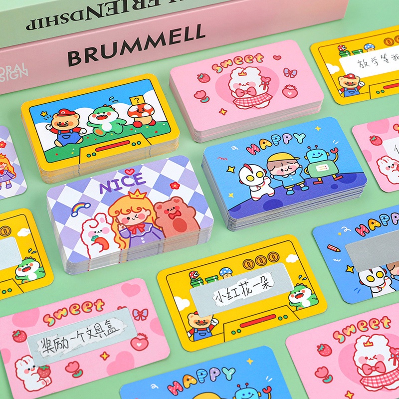 Set 20 Thẻ Vẽ Họa Tiết Hoạt Hình Vui Nhộn Cho Bé Mẫu Giáo