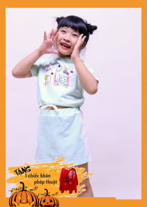 Bộ đồ thun ngắn tay thời trang Jadiny cho bé gái màu xanh ngọc