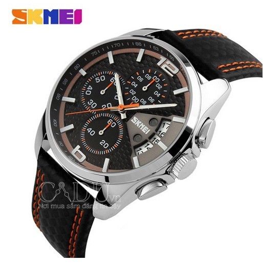 Đồng hồ nam dây da chạy 6 kim