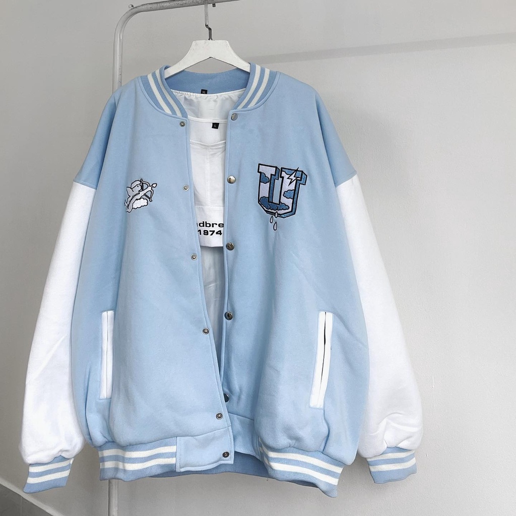 [sẵn] Áo Varsity tay dài Nỉ lót dù Trap (ảnh thật tại shop) Tanazi Closet