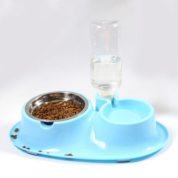 Bát ăn inox chống kiến cho chó mèo &amp; kèm bình uống nước tự động cao cấp (Loại Mới)