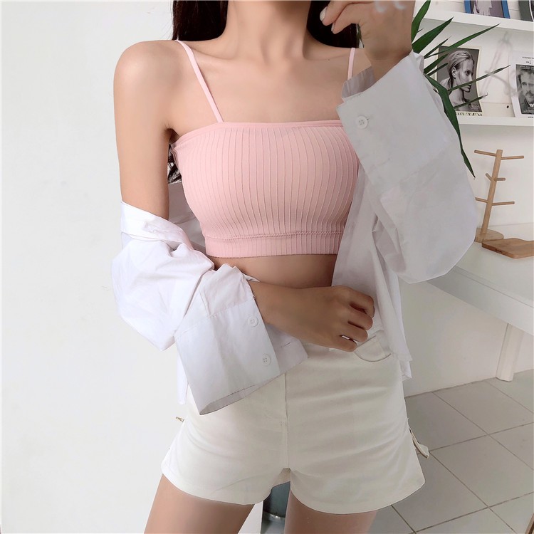Áo hai dây croptop SUXI dáng ngắn hỗ trợ tập thể thao dành cho nữ