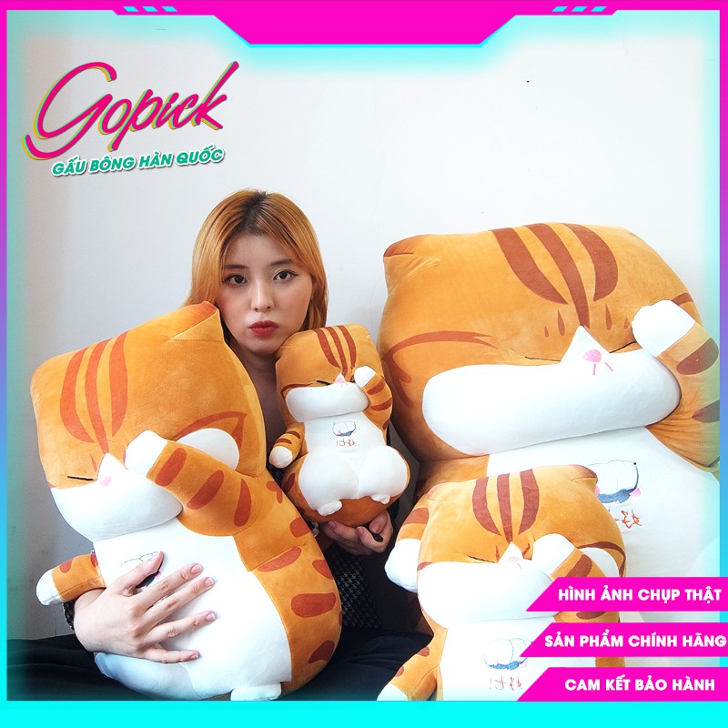 Gấu bông to gối ôm thú nhồi bông mèo Mochi che mắt siêu cute khổng lồ hàng cao cấp mềm mịn | Go Pick