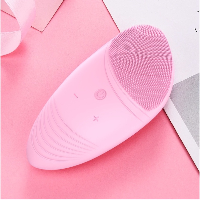 [Màu Hồng]MÁY RỬA MẶT MASSAGE 3IN1 SONIC FACIAL BRUSH Tác động kép - đa công dụng