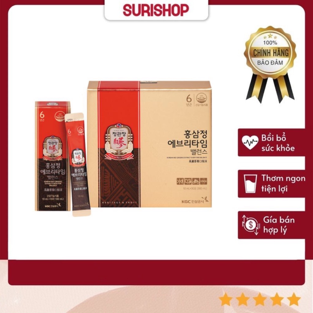 Tinh Chất Hồng Sâm Không Đường KGC Cheong Kwan Jang Extract Everytime Original 30 gói