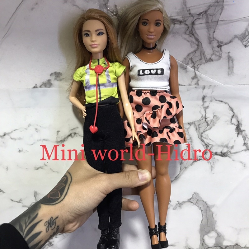 Búp bê Barbie fashionistas chính hãng nghề nghiệp da đen body mập mã S50