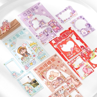 Cute Photo Frame Stickers Cartoon Characters DIY Decorative Card Stickers