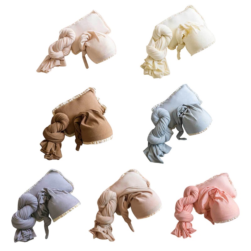 Bộ 3 Chăn Quấn Em Bé + Mũ Beanie + Gối Cho Trẻ Sơ Sinh