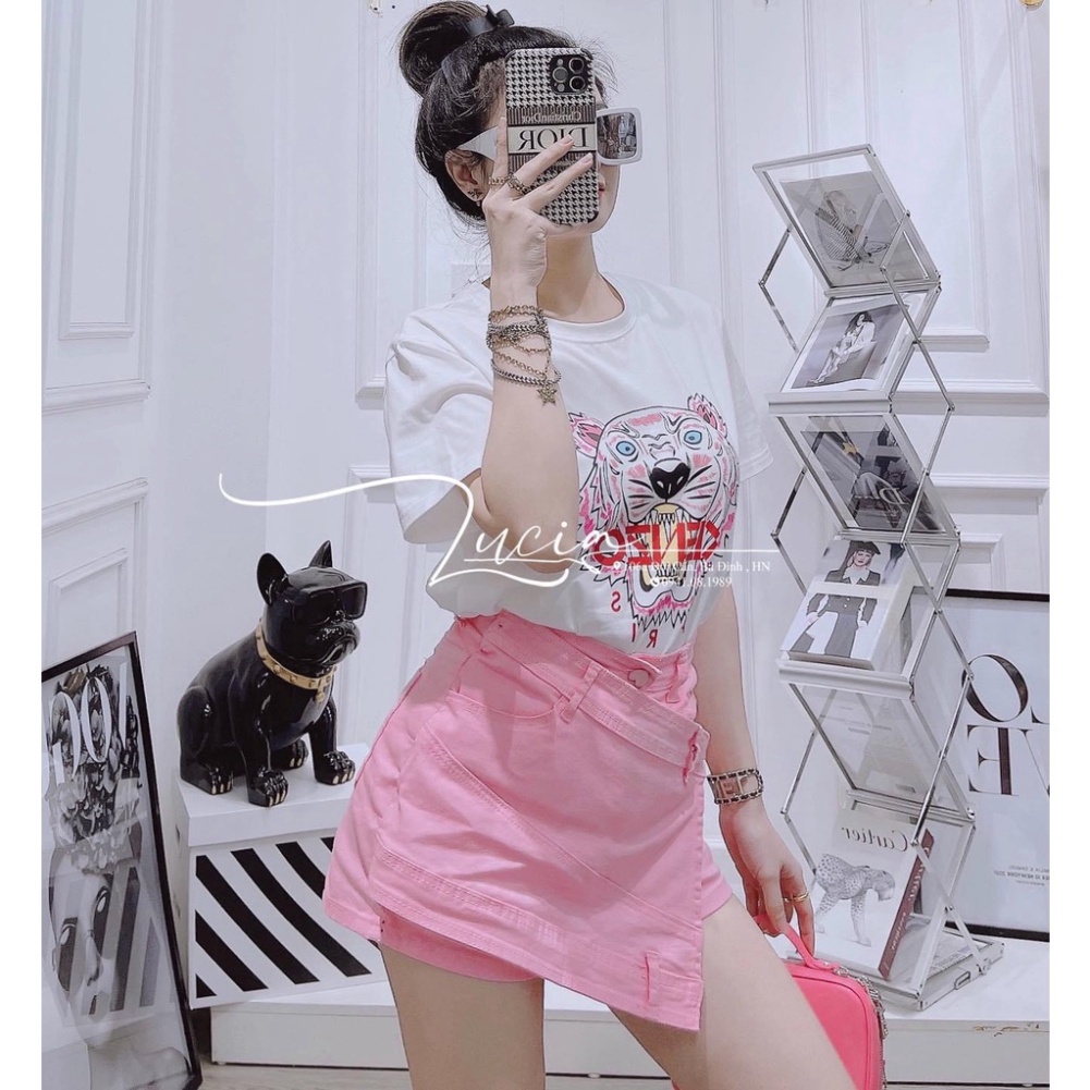 Set chân váy thêu hổ 7 màu hồng năng động cá tính LT160 0222