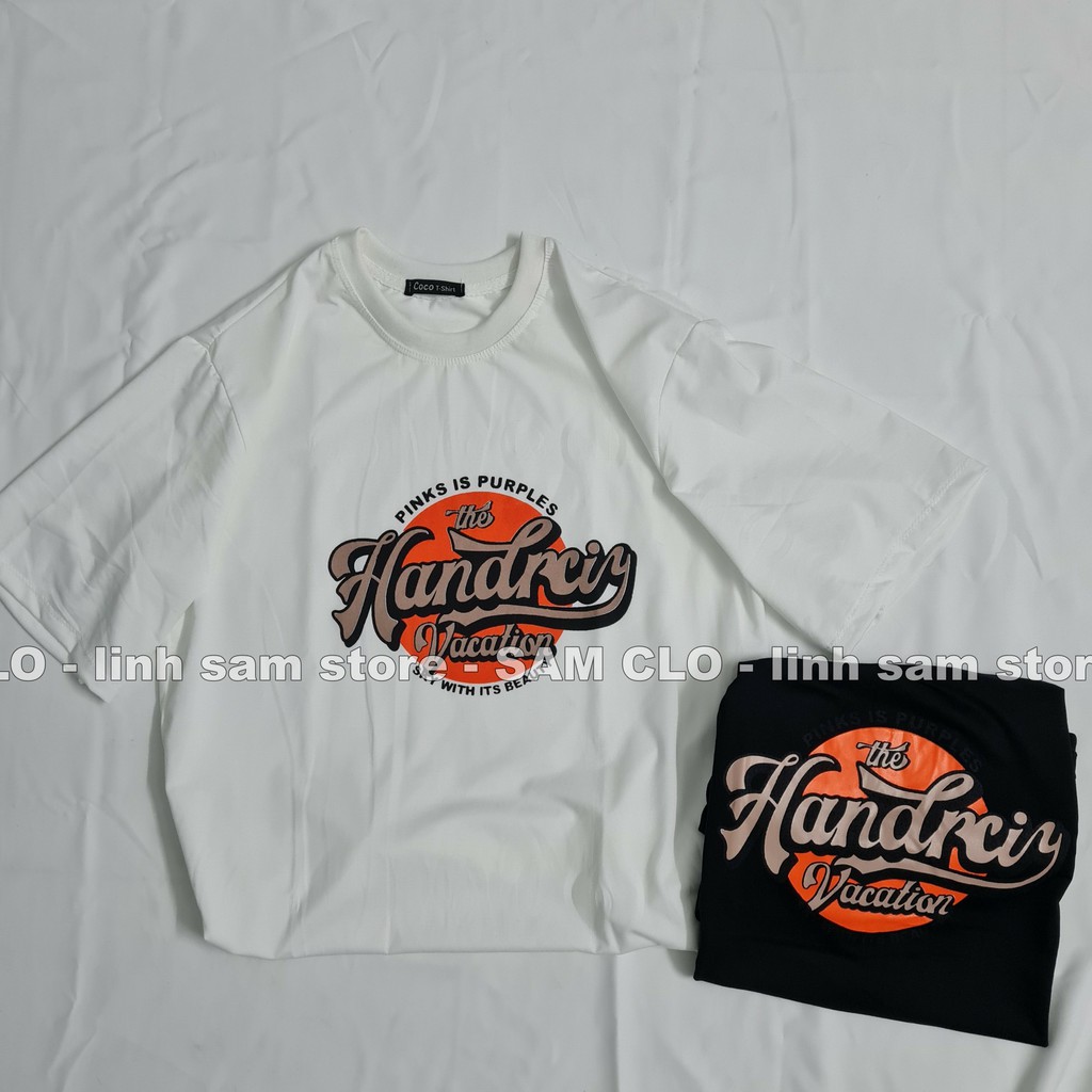 Áo thun tay lỡ freesize nữ - thun phông form rộng Unisex, mặc lớp, nhóm, cặp, in chữ HANDRCIY VACATION | BigBuy360 - bigbuy360.vn