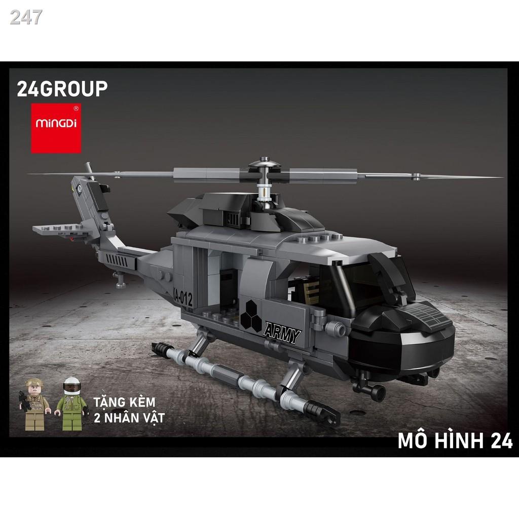 【hàng mới】Bộ đồ chơi mô hình non lego Lắp Ráp máy bay trực thăng quân đội quân sự swat MOC leog K082 đồ xếp hình