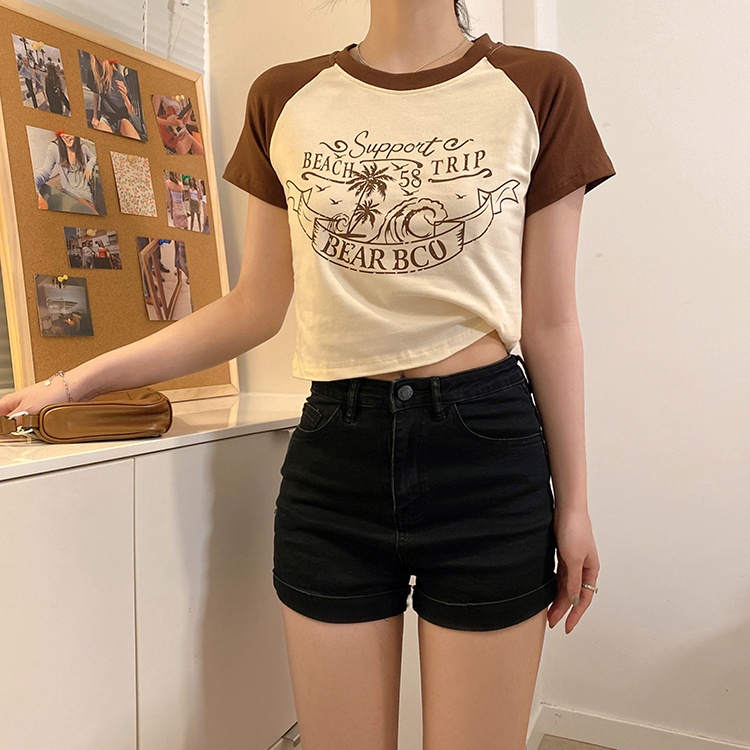 Áo Thun Tay Raglan Ngắn In Chữ Nhiều Màu Sắc 51150