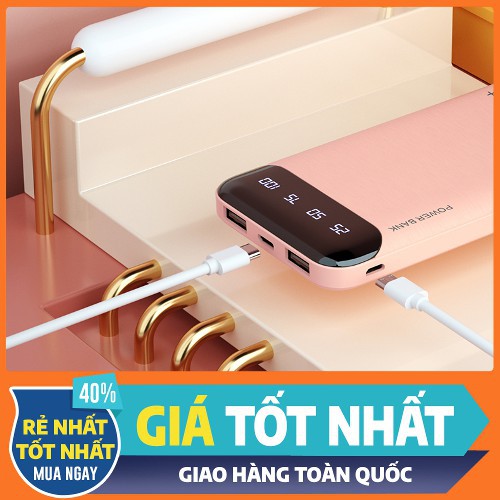 Sạc Dự Phòng 10000mAh,Bảo hành 12Tháng, Đèn Led Hiển Thị Pin, 2 Cổng Sạc USB, Chính Hãng Remax WK-16