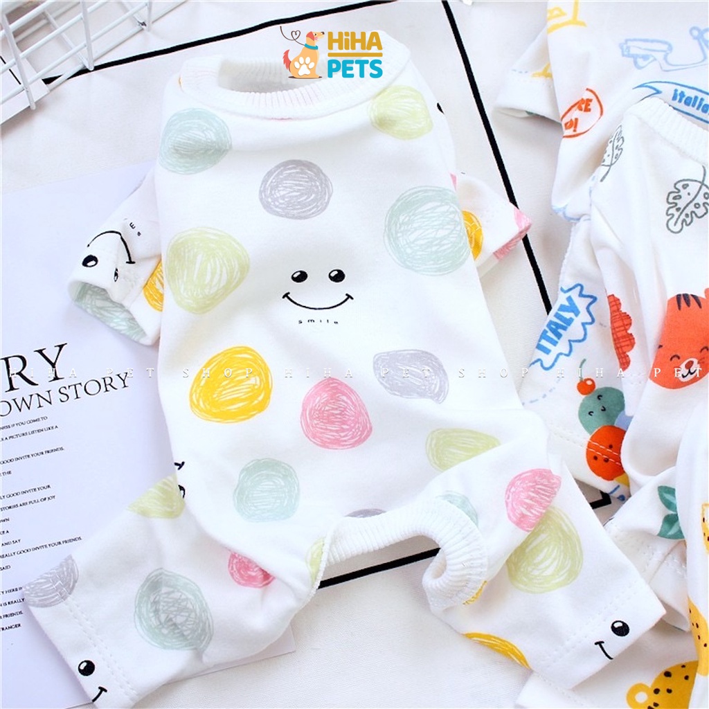 Quần Áo Cho Chó Mèo 4 Chân Mặc Ấm Chất Liệu Thun Cotton Quần Áo Thú Cưng Jump Hình Dễ Thương Hihapet.