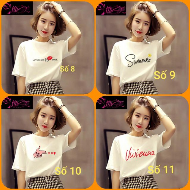 Áo phông trắng họa tiết (11 mẫu) - AP21
