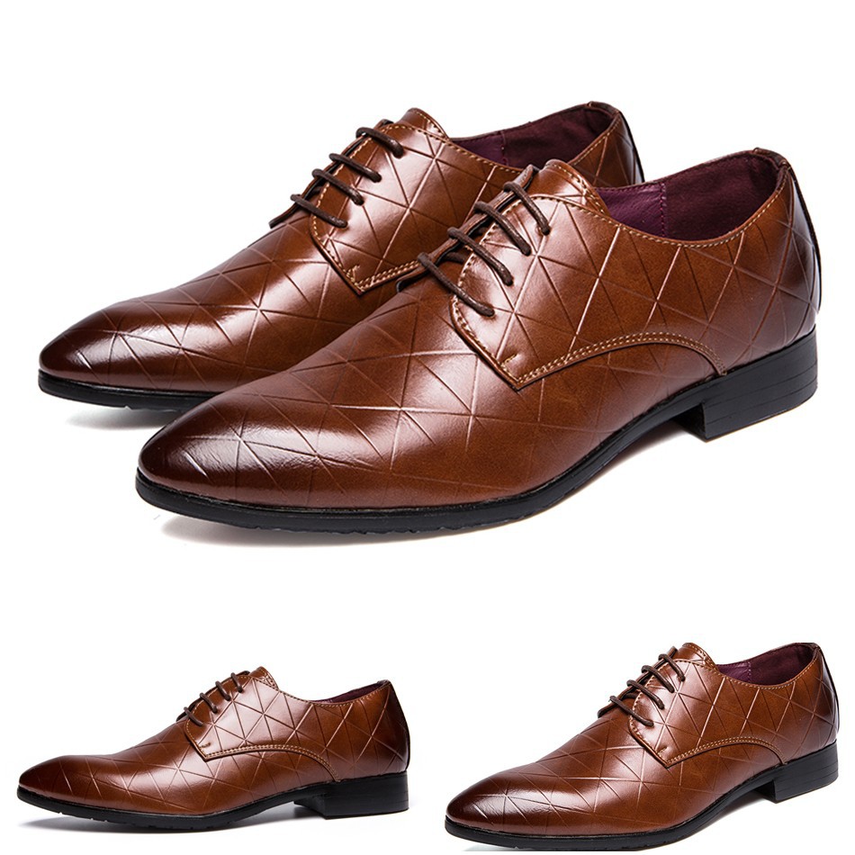 Giày da mũi nhọn thiết kế sang trọng thanh lịch cho nam