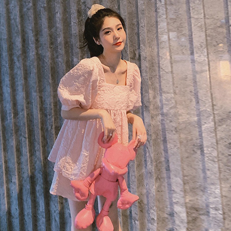SET BỘ Bầu Babydoll đũi nhăn (cả quần ) hồng baby cho mẹ bầu( 43~70kg) xmay MjnHa