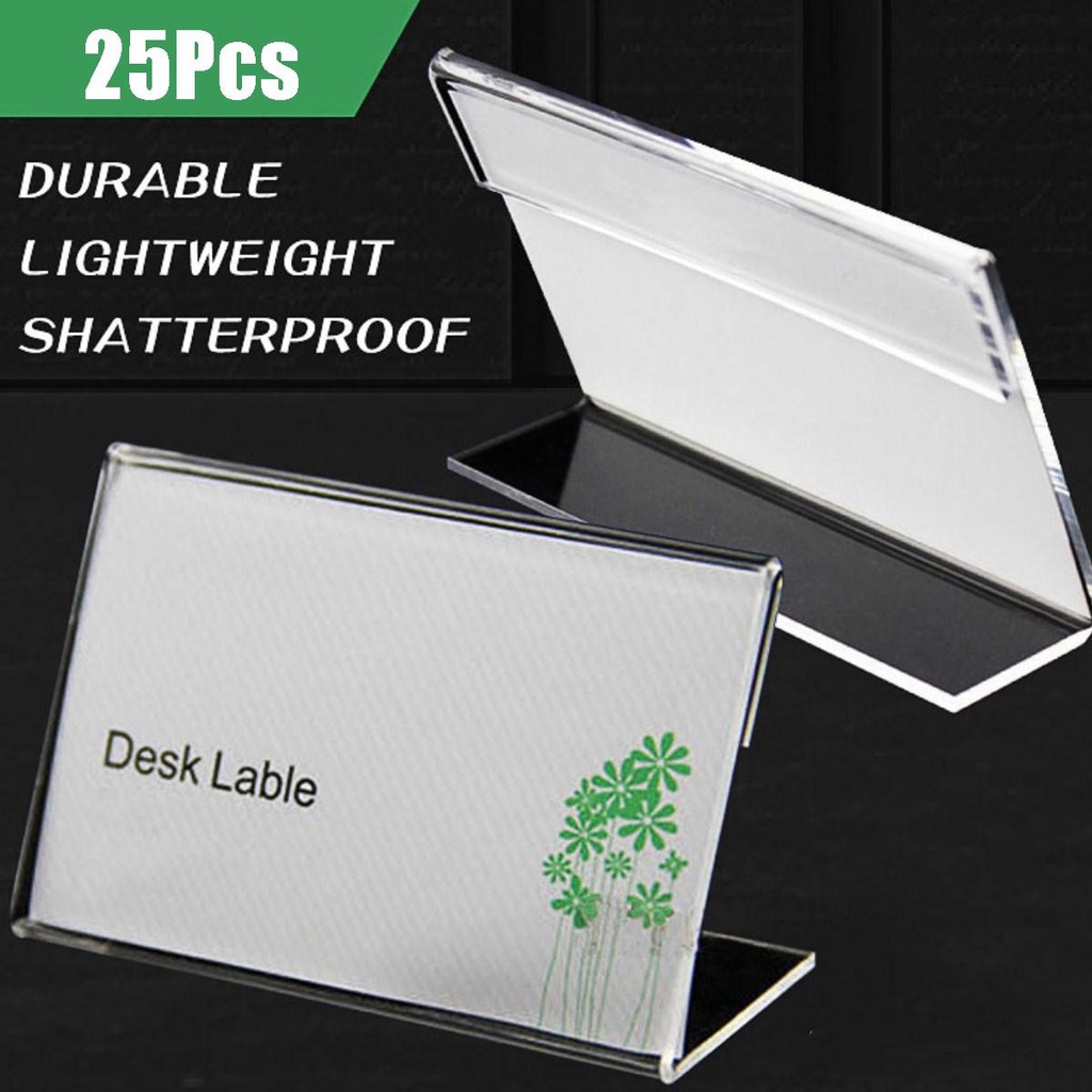 Bộ 25 Giá Đỡ Trưng Bày Nhãn Hiệu Bằng Acrylic Kích Thước 20x40mm