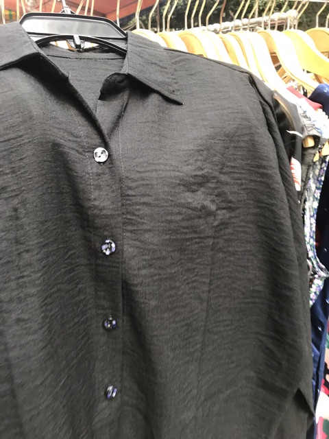 Áo sơ mi nữ 💖 FREESHIP 💖 form rộng màu trắng / đen tay dài vải dày đẹp mát | BigBuy360 - bigbuy360.vn