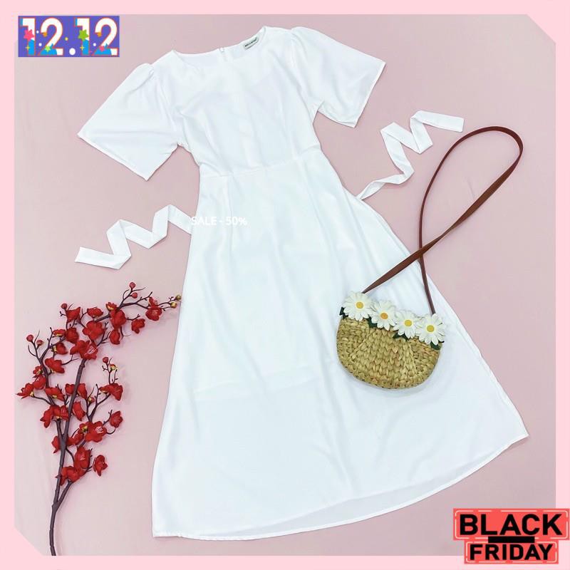 [HÀNG CAO CẤP] Đầm trắng xoè thắt nơ sau (kèm hình thật) | BigBuy360 - bigbuy360.vn