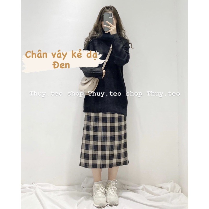 [ CÓ SẴN ] CHÂN VÁY DẠ CẠP CHUN KẺ TO CHẤT DÀY DẶN | BigBuy360 - bigbuy360.vn