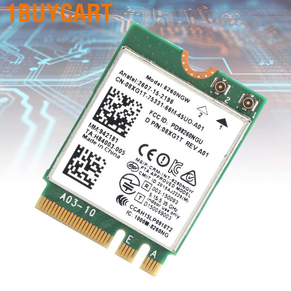 1buycart 2.4/5Ghz Dual-band 8260NGW AC Wireless Card BT4.1 For Xps 12 13 15