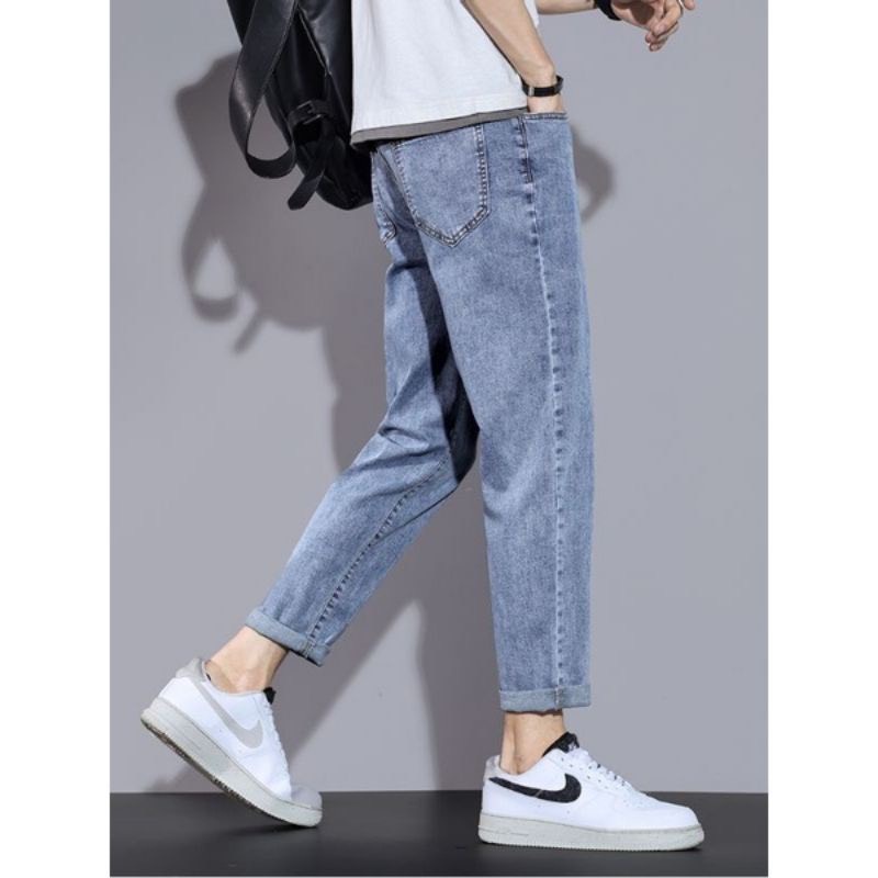 Quần vải jean bò baggy nam quần jean bò baggy nam xanh phong cách Hàn Quốc PDShop | BigBuy360 - bigbuy360.vn