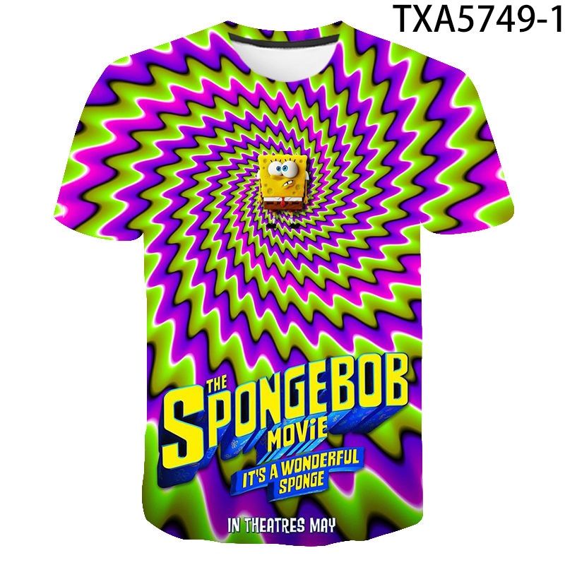 Áo Thun Tay Ngắn In Hình SpongeBob 3D Thời Trang Mùa Hè Dành Cho Nam Và Nữ 2022