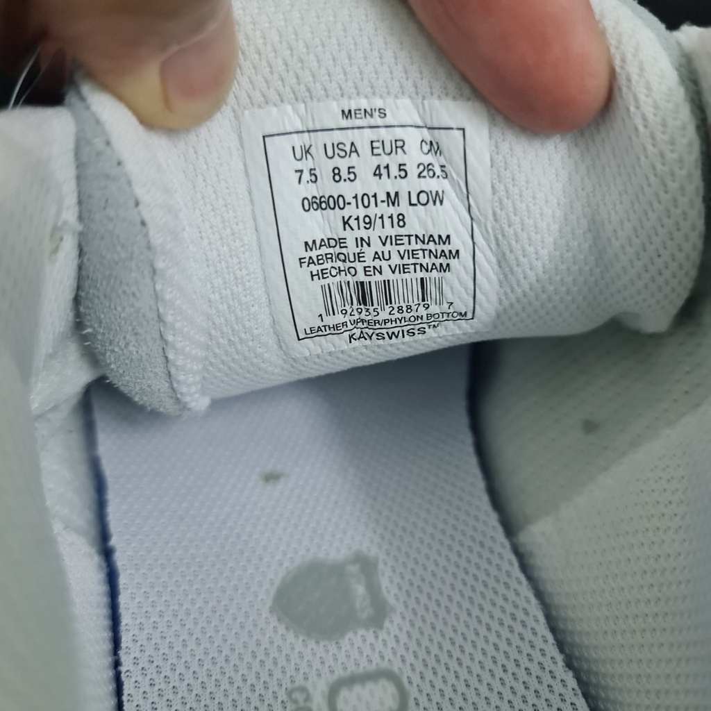 Giày K-Swiss nam Terrati thể thao màu trắng