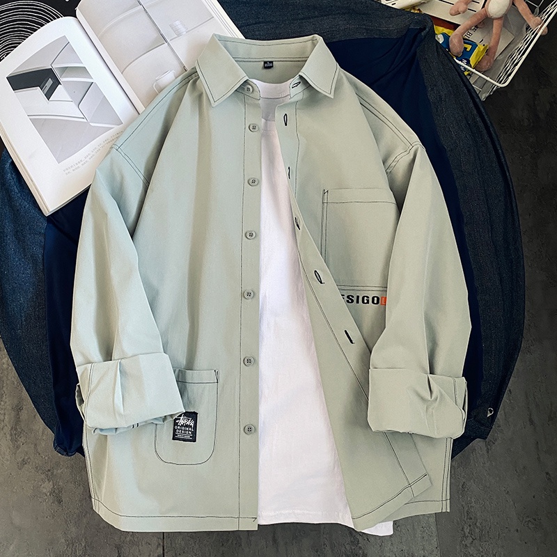 Áo Sơ Mi Mỏng Dáng Ôm In Chữ Thời Trang Cho Nam