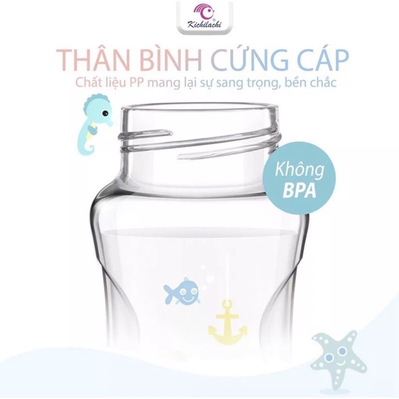 Bình sữa cổ rộng kichi Natural 125ml/260ml