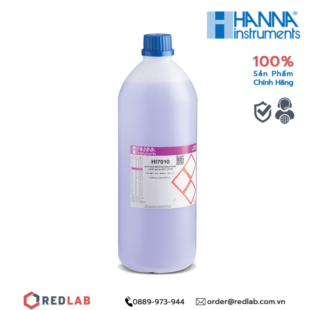 Dung dịch hiệu chuẩn pH 4.01, 7.01, 10.01 Hanna HI7004/1L, HI7007/1L, HI7010/1L