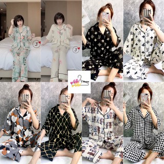 Pizama lụa mango tay lỡ cánh dơi đẹp