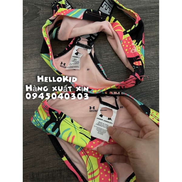 B181 - Bộ bikini hoa lá under bé gái