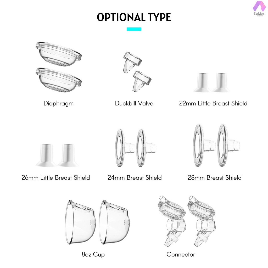 Youha Set 2 Nắp Đậy Máy Hút Sữa Điện Bằng Silicon Mềm 22mm Bảo Vệ Ngực Nhỏ Cho INS