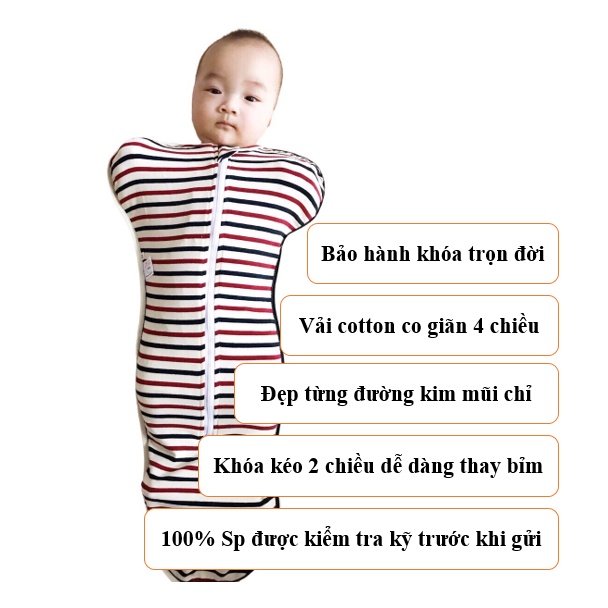 Nhộng chũn baby [giúp bé ngủ ngon, không giật mình] CAM KẾT mềm mát co giãn 4 chiều