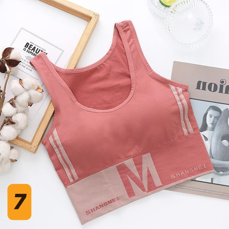 Áo Bra Thể Thao Kèm Đệm Shangnie Cotton Sợi Tăm