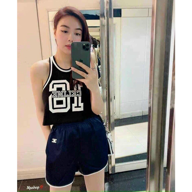 [ video thật + ảnh thật ] Áo croptop 3 lỗ in hình số 16 chất cotton hàng hót 2021