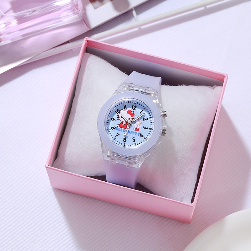 Đồng hồ đèn LED mặt Hello Kitty xinh xắn